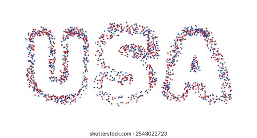 usa text arranged with stars. vector illustration isolated on white background