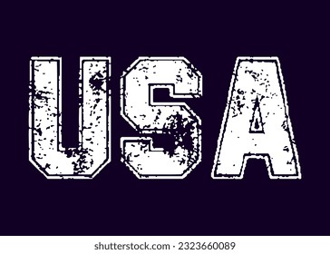 USA text effect grunge style vector.