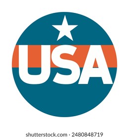 USA Text Logo Design, icon, Vector illustration.
