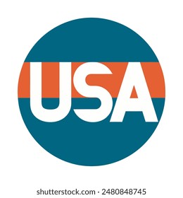 USA Text Logo Design, icon, Vector illustration.
