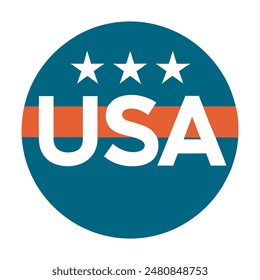 USA Text Logo Design, icon, Vector illustration.
