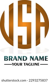 USA text logo design template vector