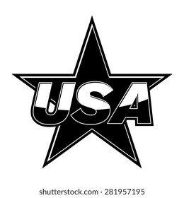 USA text star vector icon