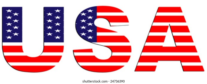 USA text vector illustration
