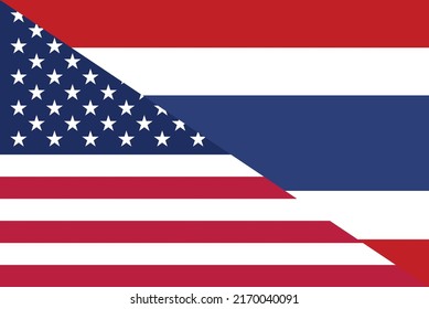 USA Thailand friendship national flag cooperation diplomacy country emblem