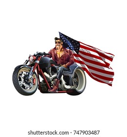 USA theme cartoon. Vector illustration
