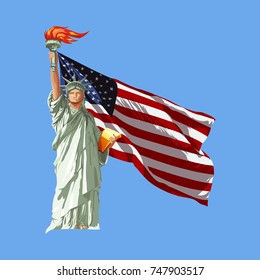 USA theme cartoon. Vector illustration
