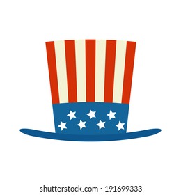 usa top hat for independence day vector illustration isolated on white background