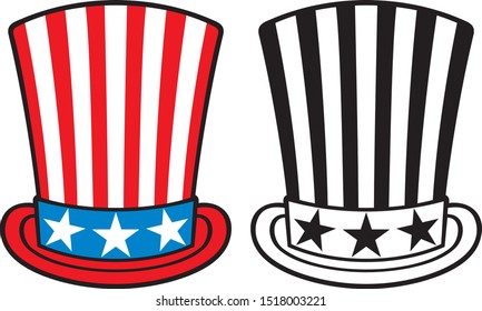 USA top hat (Uncle Sam cap for Independence Day) 