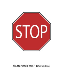 USA traffic road sign. come to a complete,proceed only when safe to do so. vector illustration