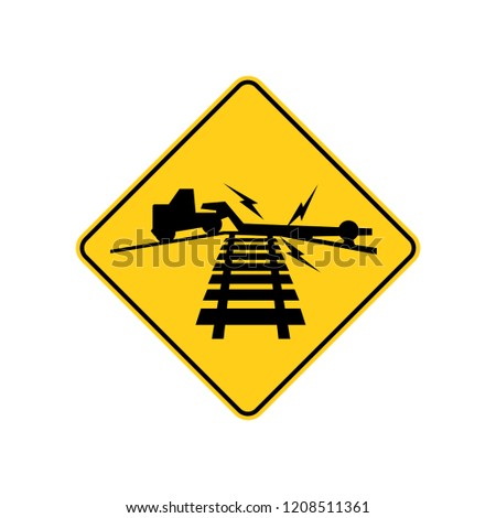 USA traffic road sign. low ground clearance railroad crossing ahead. vector illustration