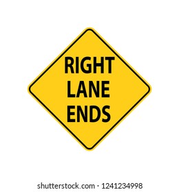 USA traffic road sign. safely merge to the left. vector illustration