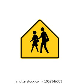 USA traffic road sign. school advance warning,you're entering a school zone . vector illustration