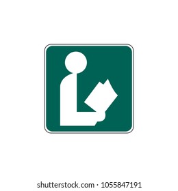 USA traffic road sign.general information sign for a library. vector illustration