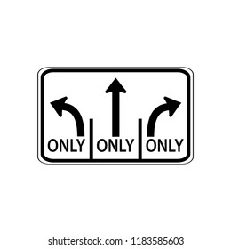 Usa Traffic Road Signs Left Lane Stock Vector (royalty Free) 1183585603 