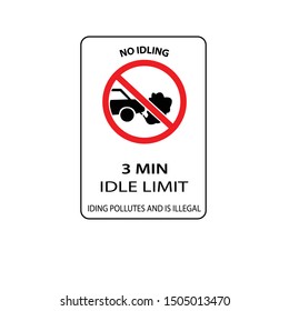 USA traffic road signs. no idling for more than 3 min.vector illustration