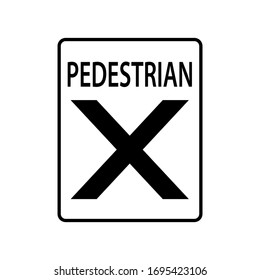 USA Traffic Road Signs. Pedestrian Crossover . Vector Illustration