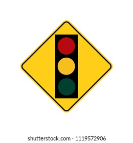 USA traffic road signs. traffic signal light ahead. vector illustration