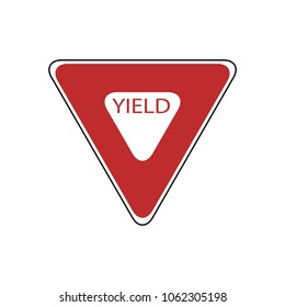 USA traffic road signs. slow down ,completely stop if required,yield right of way traffic . vector illustration