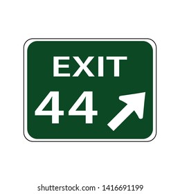 USA Traffic Road Signs,exit Number. Vector Illustration