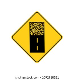 USA traffic road signs.pavement ends ahead. vector illustration