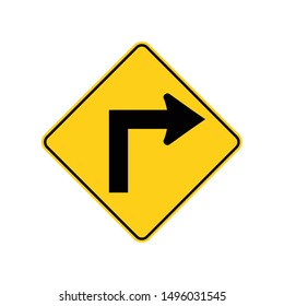 USA traffic road signs.sharp bend or turn in the road ahead .vector illustration