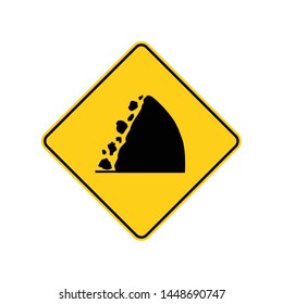 USA traffic road signs.watch for falling rocks. vector illustration