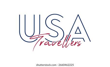 Ilustrador de Vector de efecto de texto de USA Travelers.