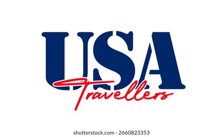 Ilustrador de Vector de efecto de texto de USA Travelers.