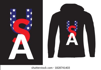 USA T-Shirt slogan concept. Stylish t-shirt and apparel modern design, typography, print, Global swatches, vector illustration