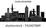 Usa, Tulsa, Oklahoma architecture vector city skyline, travel cityscape with landmarks, buildings, isolated sights on background