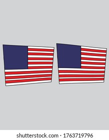 usa zwei Fahnen, Vektorgrafik