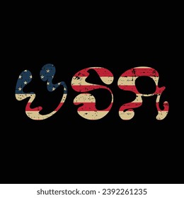 USA typography design vector, usa flag