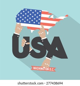 USA Typography Design Vector Illustration