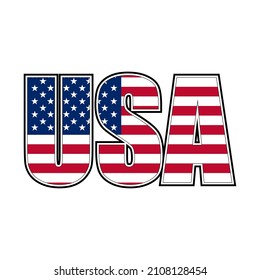 USA typography logo vector graphics