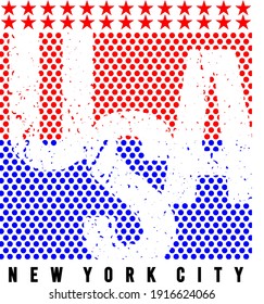 usa typography for print t shirt