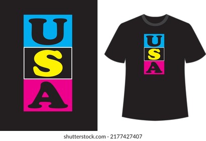 USA typography t shirt design vector file.