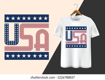 USA typography trendy T-shirt design