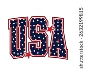 USA Typography Tshirt Design. USA T shirt for 4th of July