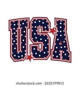USA Typography Tshirt Design. USA T shirt for 4th of July