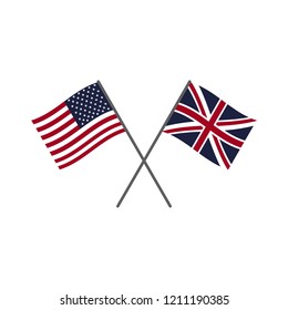 USA and UK flags