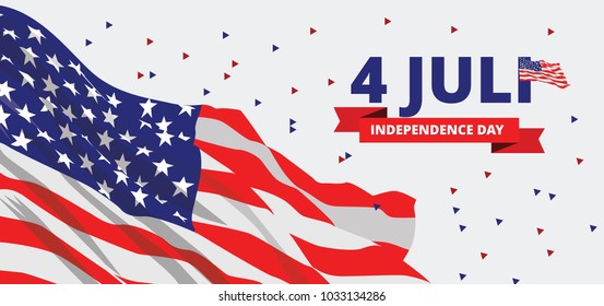 USA United State America Independence Day Flag Vector Background