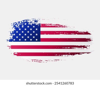 USA united stated of America flag ink texture grunge paint brush stroke. American flag watercolor artistic splatter decorative png