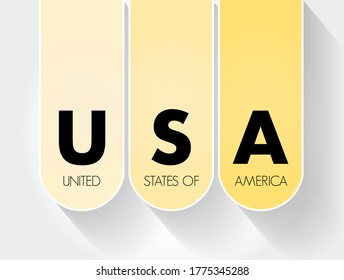 USA - United States of America acronym, concept background
