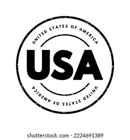 USA - United States of America acronym text stamp, concept background