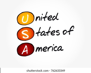 USA - United States of America acronym, concept background