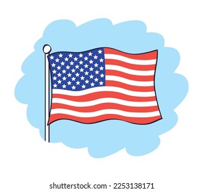 USA, United States of America, American flag cartoon vector icon.