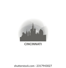 USA United States of America Cincinnati modern city landscape skyline logo. Panorama vector flat shape abstract Ohio icon