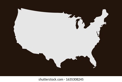 USA United States of America colorful vector map silhouette