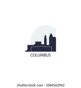 USA United States of America Columbus city skyline landscape silhouette vector logo icon illustration